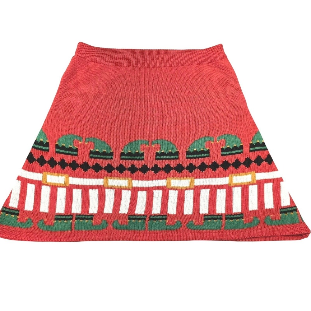 With Love Derek Ugly Christmas Sweater Skirt Women's/Juniors M Elf Holiday‎ Knit